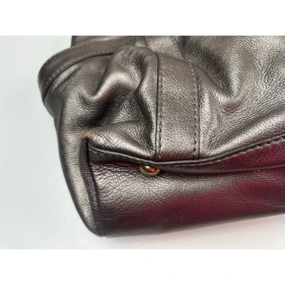 J Crew Pewter Leather Convertible Shoulder Strap Crossbody Exterior Pockets